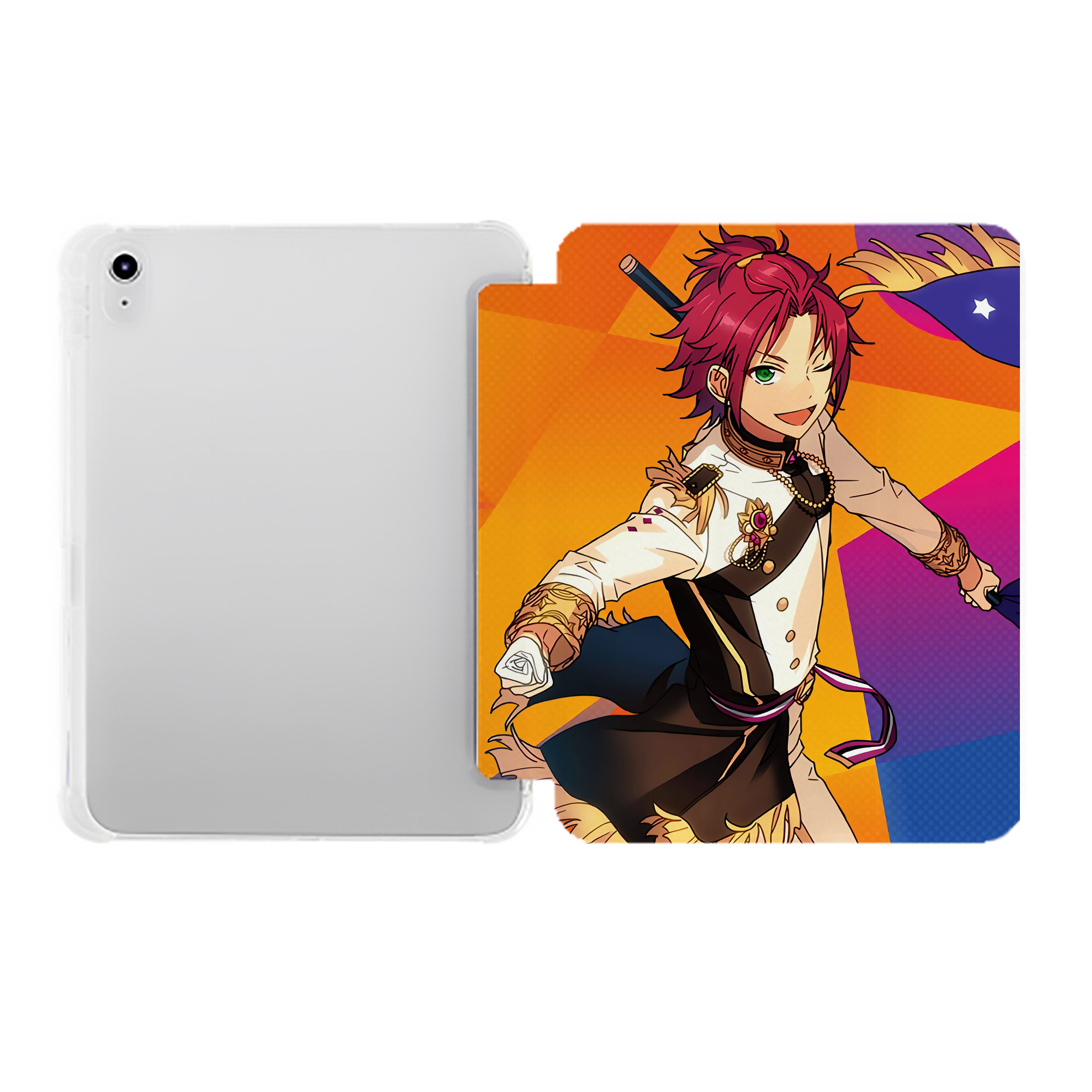 （画像用） あんさんぶるスターズ! Ensemble Stars IPad ケース ペン収納付き 三つ折りスタンド PUレザー×シリコン 対応機種9.5/10.5/10.9インチ
